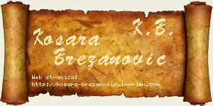 Kosara Brezanović vizit kartica
